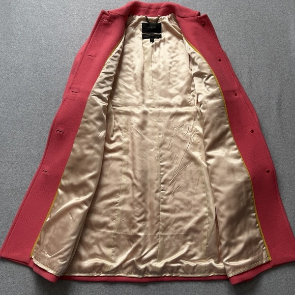 J.Crew Lady Day Coat Double Italian Cloth Wool Womens Size 4 Pink - Picture 4 of 16
